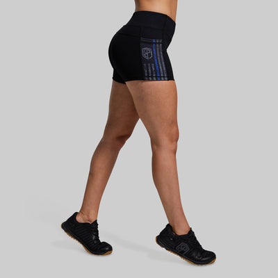 Rise & Grind Booty Short (Thin Blue Line Gunmetal)