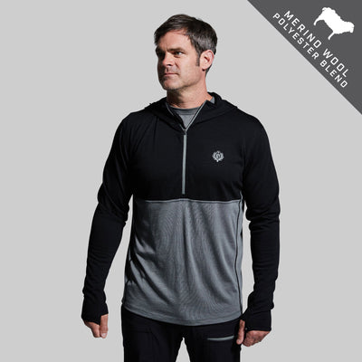 Men's Ridgeline Half Zip Hoodie (Black)