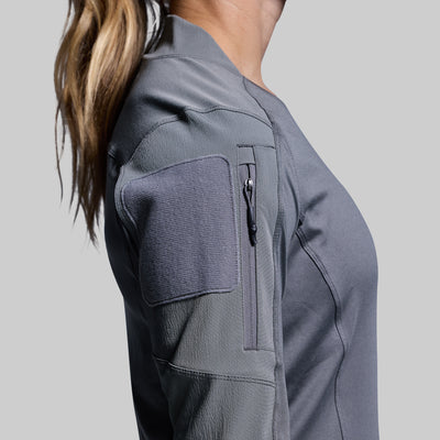 Women's Long Sleeve Op Top (Wolf Grey)