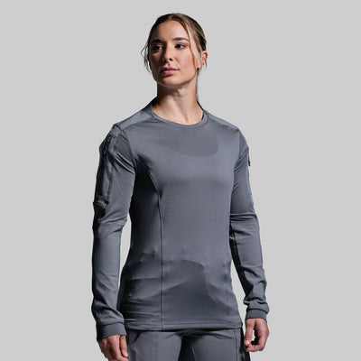 Women's Long Sleeve Op Top (Wolf Grey)