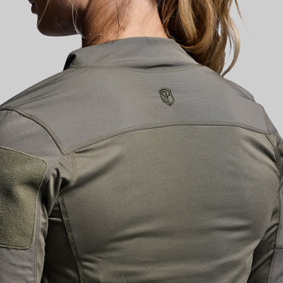 Women's Long Sleeve Op Top (OD Green)