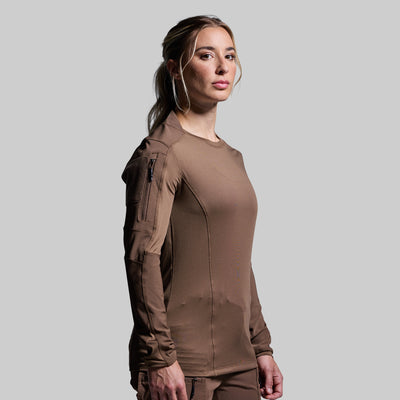 Women's Long Sleeve Op Top (Coyote Brown)