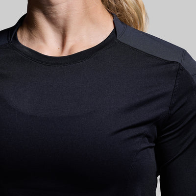 Women's Long Sleeve Op Top (Black)