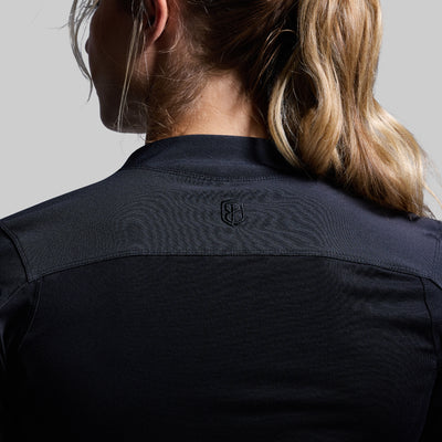 Women's Long Sleeve Op Top (Black)